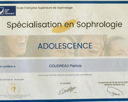 Spécialisation en sophrologie Adolescence